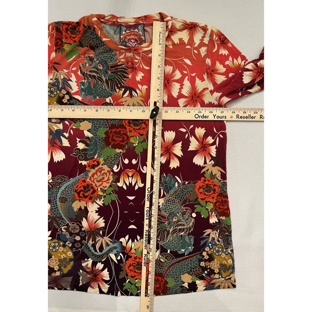 JOHNNY WAS Adalena Kimono Sleeve Tee Size XS Floral Dragon Stretch Art MSRP $130 - Picture 6 of 9